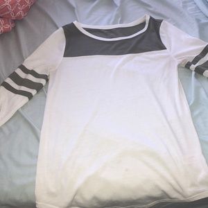 white & army green quarter sleeve shirt